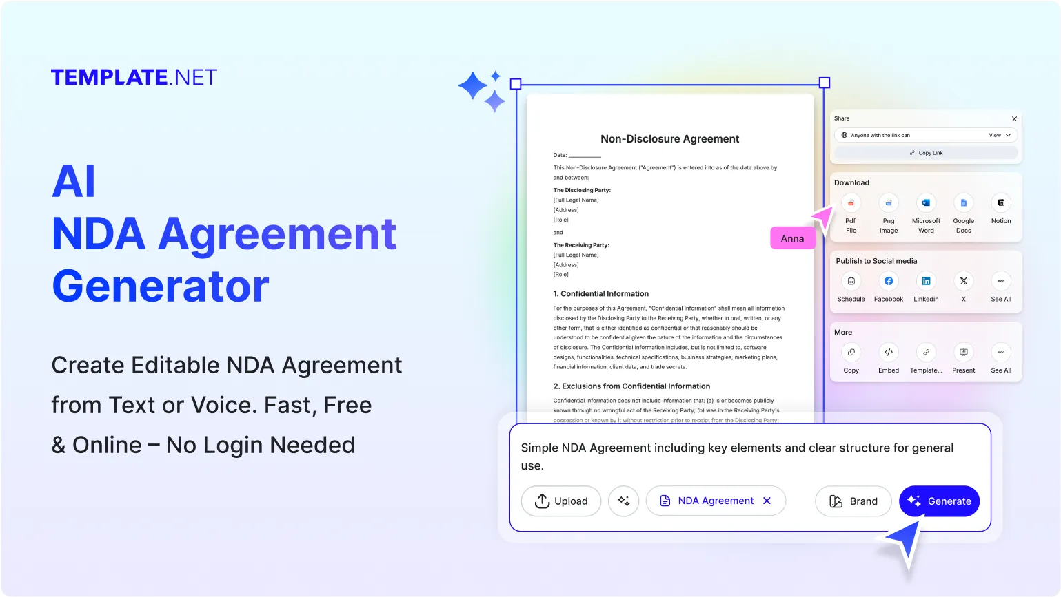Free AI Non Disclosure Agreement Generator, Free NDA Maker Online